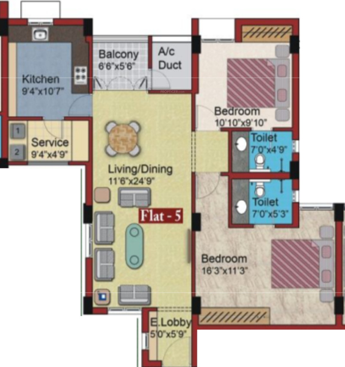 Ramani West Gate (2BHK+2T (1,312 sq ft) 1312 sq ft) Ramani West Gate (2BHK+2T (1,312 sq ft) 1312 sq ft)