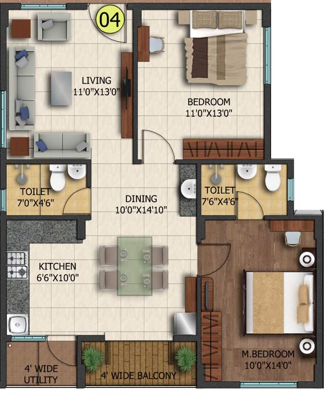 Mana Karmel (2BHK+2T (1,046 sq ft) 1046 sq ft)