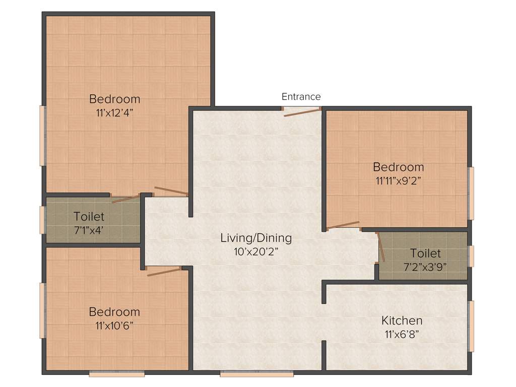 Navani Parijatham (3BHK+2T (988 sq ft) 988 sq ft)
