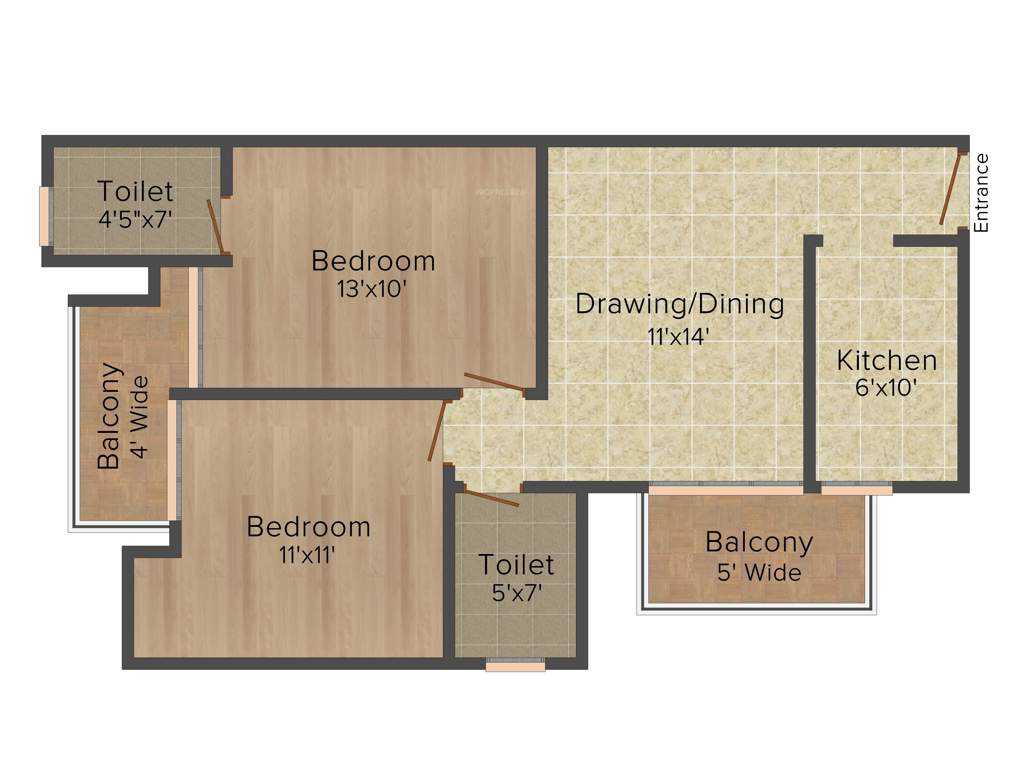 Ansal Rainbow (2BHK+2T (1,020 sq ft) 1020 sq ft)