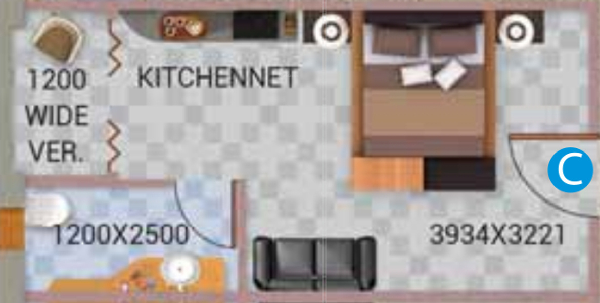 Jaas Studio 50 (1BHK+1T (370 sq ft) 370 sq ft)