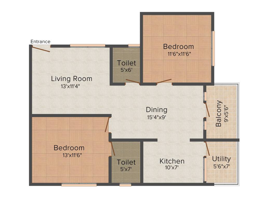 SLV Flora (2BHK+2T (1,080 sq ft) 1080 sq ft)