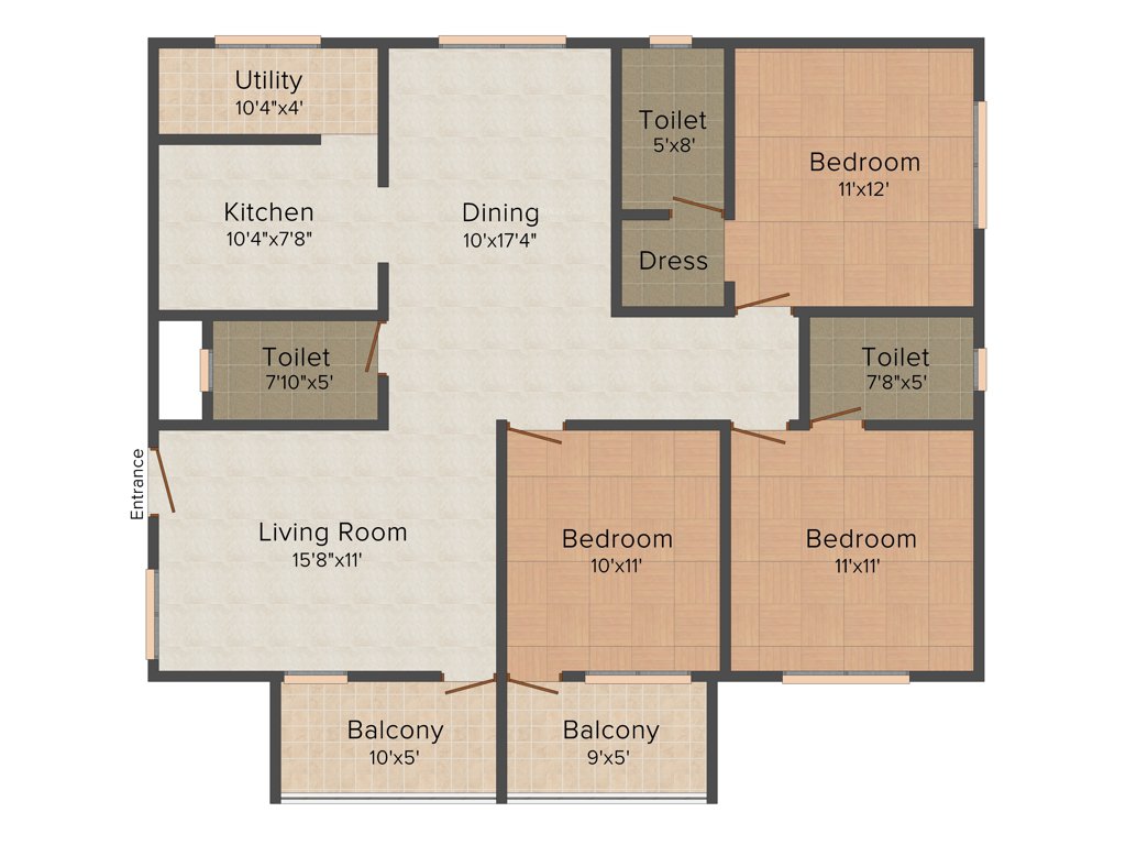 SLV Flora (3BHK+3T (1,530 sq ft) 1530 sq ft)