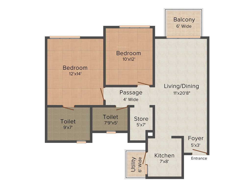 Silverglades Melia First Citizen (2BHK+2T (1,250 sq ft) 1250 sq ft)