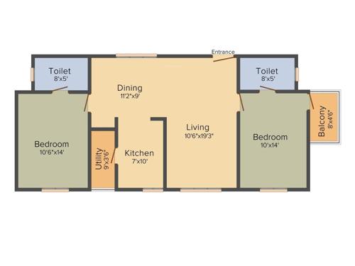 BSR Koorla Residency (2BHK+2T (1,097 sq ft) 1097 sq ft)
