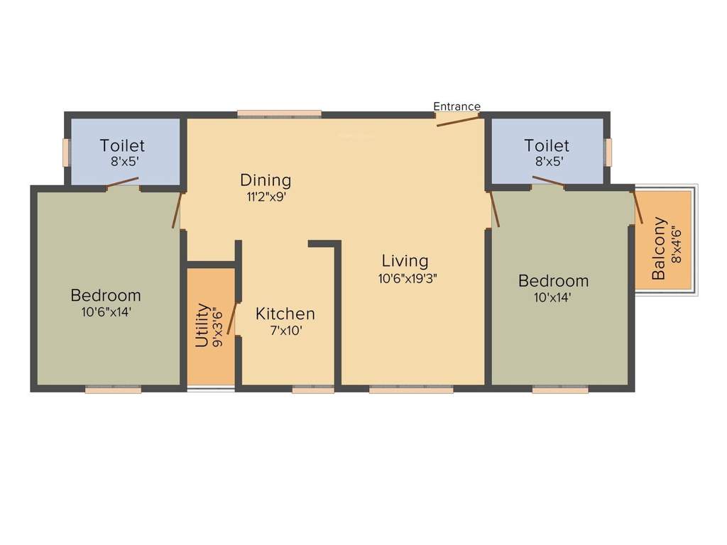 BSR Koorla Residency (2BHK+2T (1,097 sq ft) 1097 sq ft)