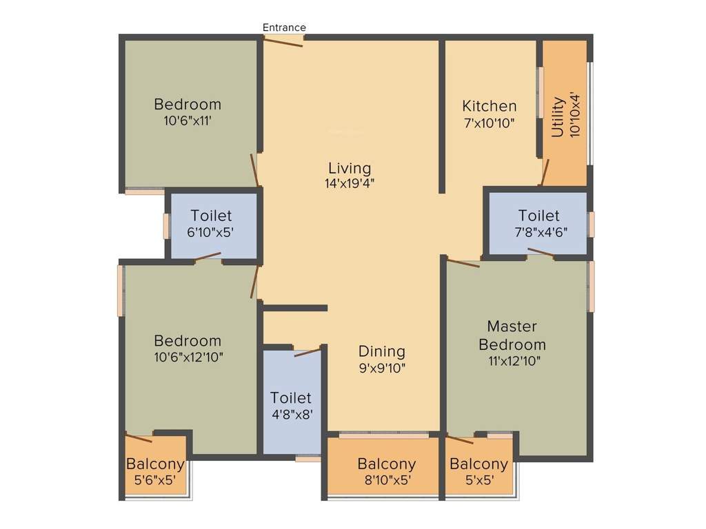 BSR Koorla Residency (3BHK+3T (1,505 sq ft) 1505 sq ft)