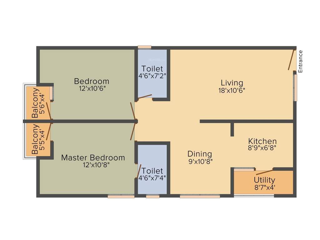BSR Koorla Residency (2BHK+2T (1,068 sq ft) 1068 sq ft)