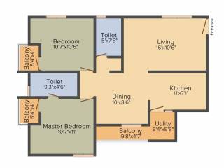 BSR Koorla Residency (2BHK+2T (1,093 sq ft) 1093 sq ft)
