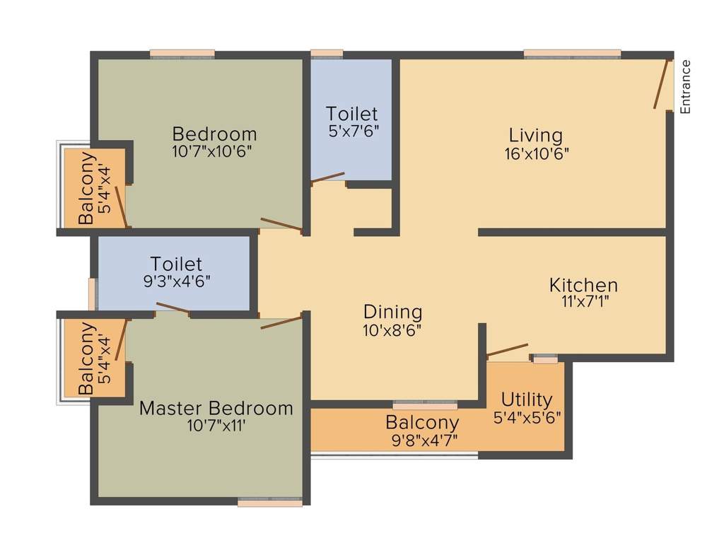 BSR Koorla Residency (2BHK+2T (1,093 sq ft) 1093 sq ft)