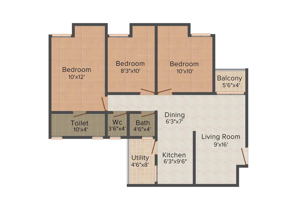 VBHC Vaibhava (3BHK+2T (961 sq ft) 961 sq ft)