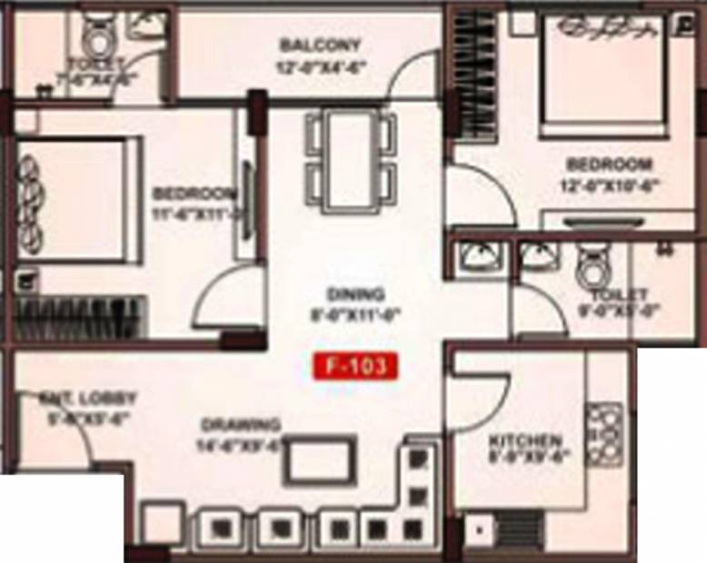 Shivgyan Residency (2BHK+2T (985 sq ft) 985 sq ft)