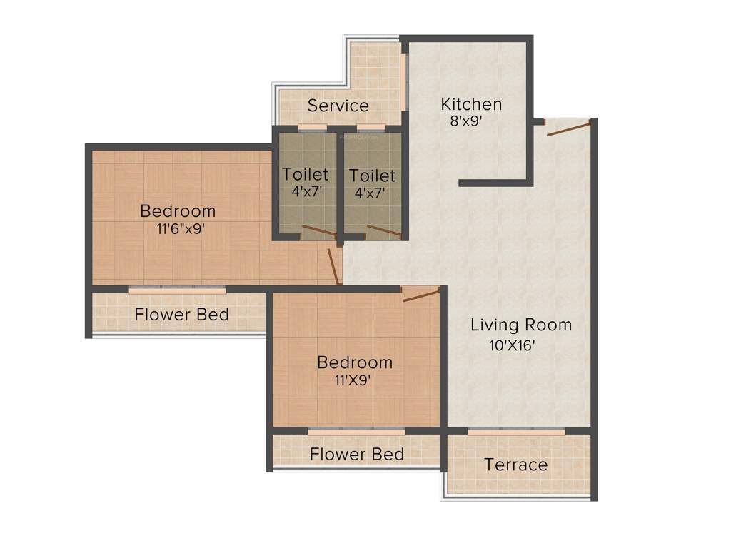 Kailash Pratik Regalia (2BHK+2T (1,100 sq ft) 1100 sq ft)