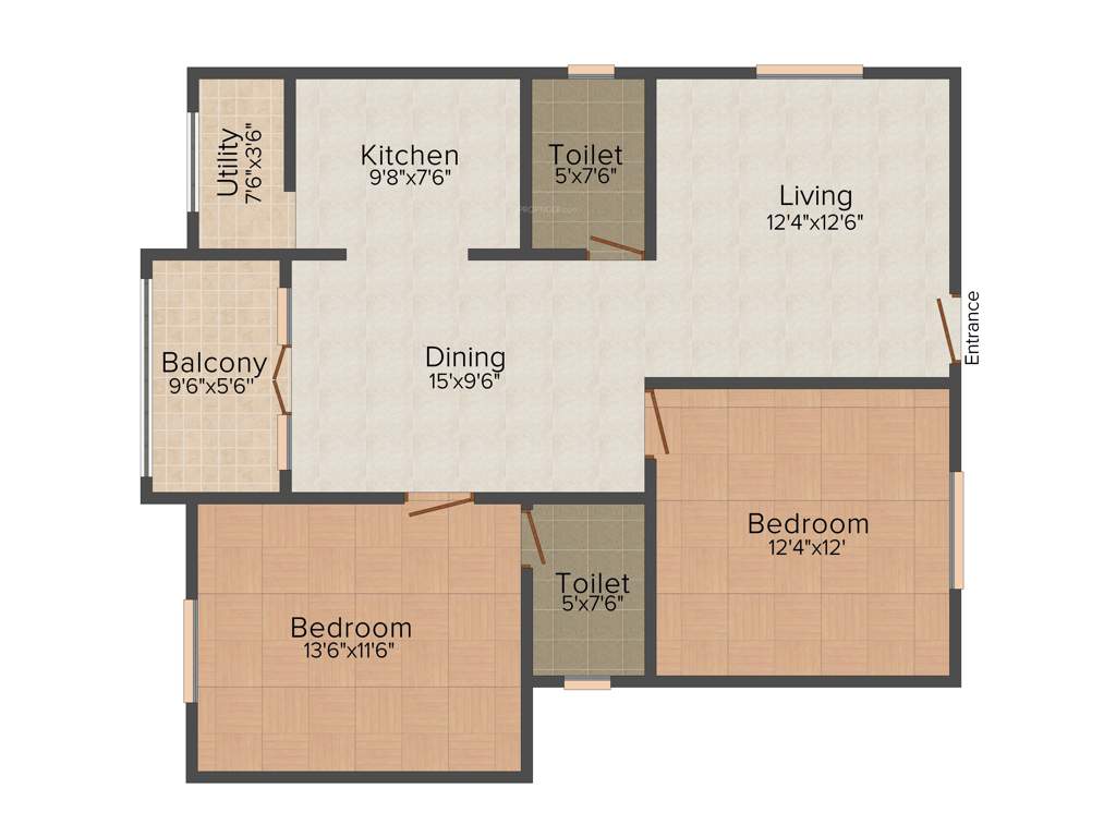 First Lotus Palace (2BHK+2T (1,105 sq ft) 1105 sq ft)