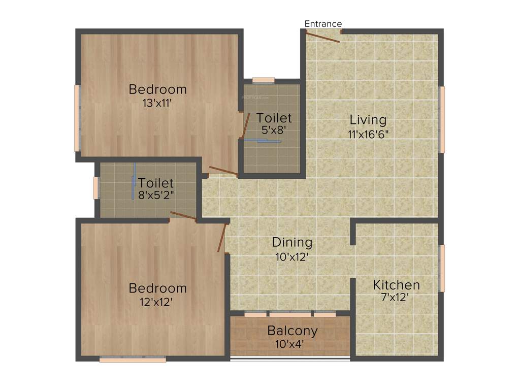 SSVR Tridax (2BHK+2T (1,080 sq ft) 1080 sq ft)