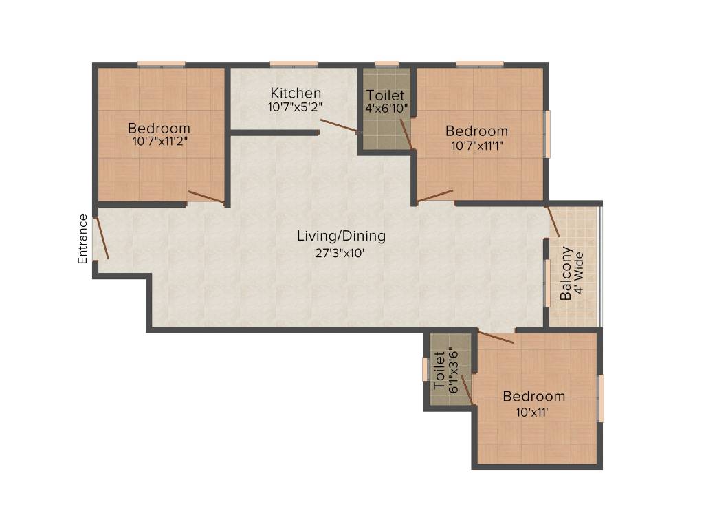 Aatreyee Sonatanee (3BHK+1T (1,156 sq ft) 1156 sq ft)