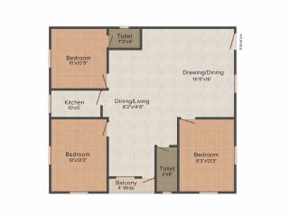 Aatreyee Sonatanee (3BHK+1T (1,341 sq ft) 1341 sq ft)