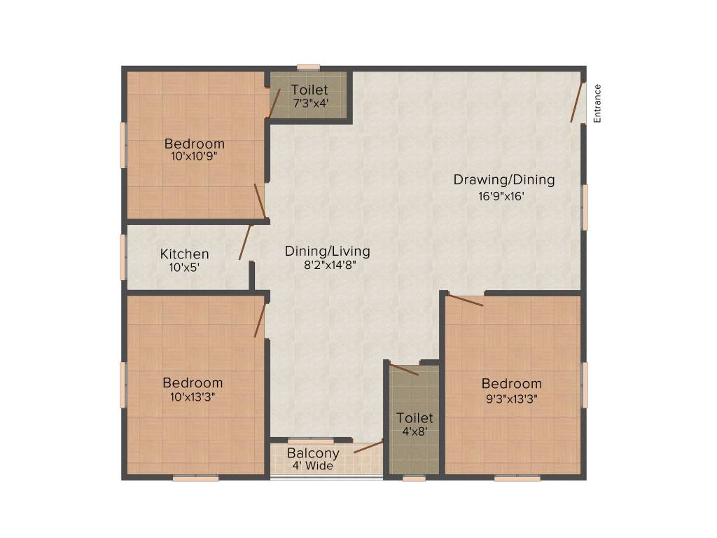 Aatreyee Sonatanee (3BHK+1T (1,341 sq ft) 1341 sq ft)