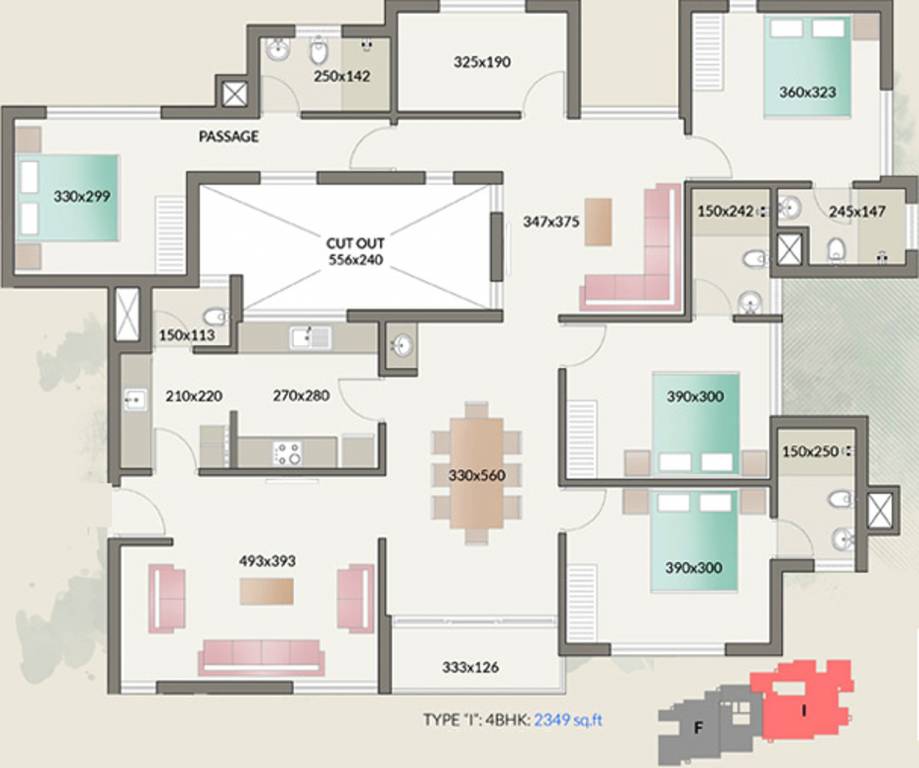 Crescent Zinnia (4BHK+4T (2,349 sq ft) 2349 sq ft)