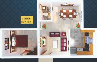 Creations Genesis (1BHK+1T (597 sq ft) 597 sq ft) Creations Genesis (1BHK+1T (597 sq ft) 597 sq ft)