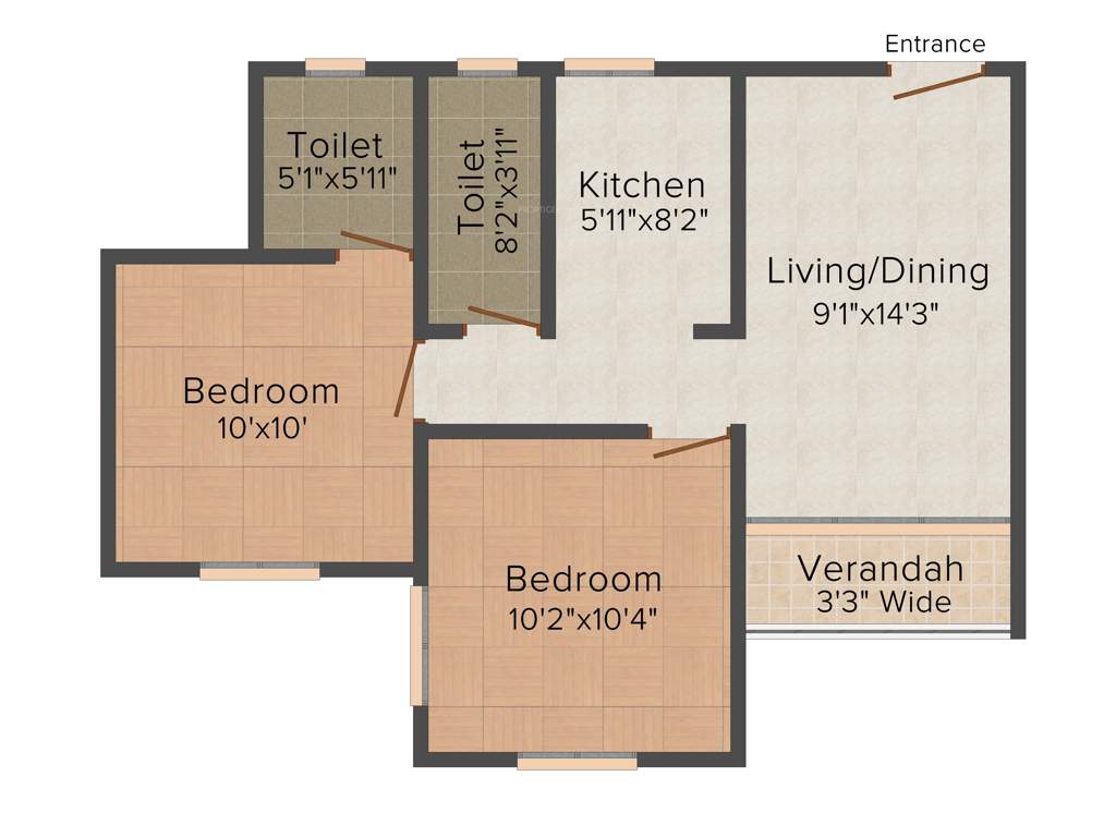 GS Geetanjali Garden (2BHK+2T (777 sq ft) 777 sq ft)