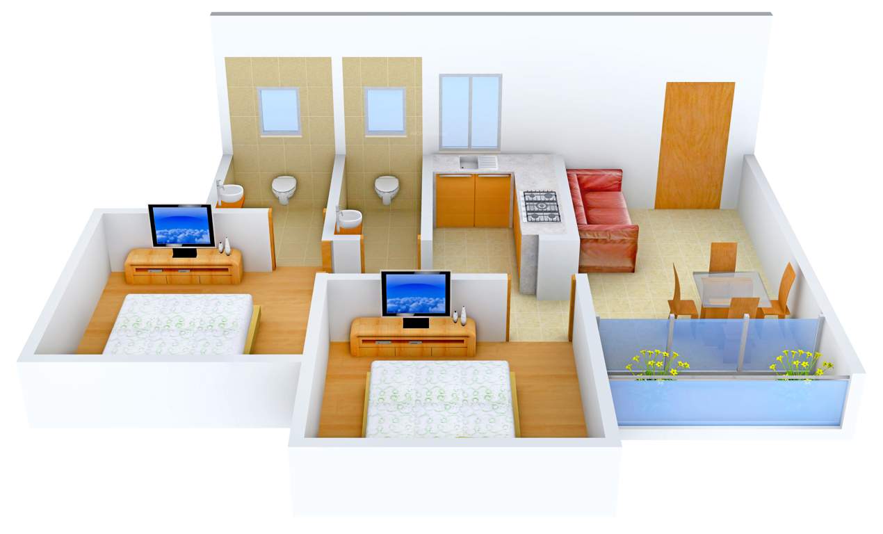 GS Geetanjali Garden (2BHK+2T (777 sq ft) 777 sq ft)