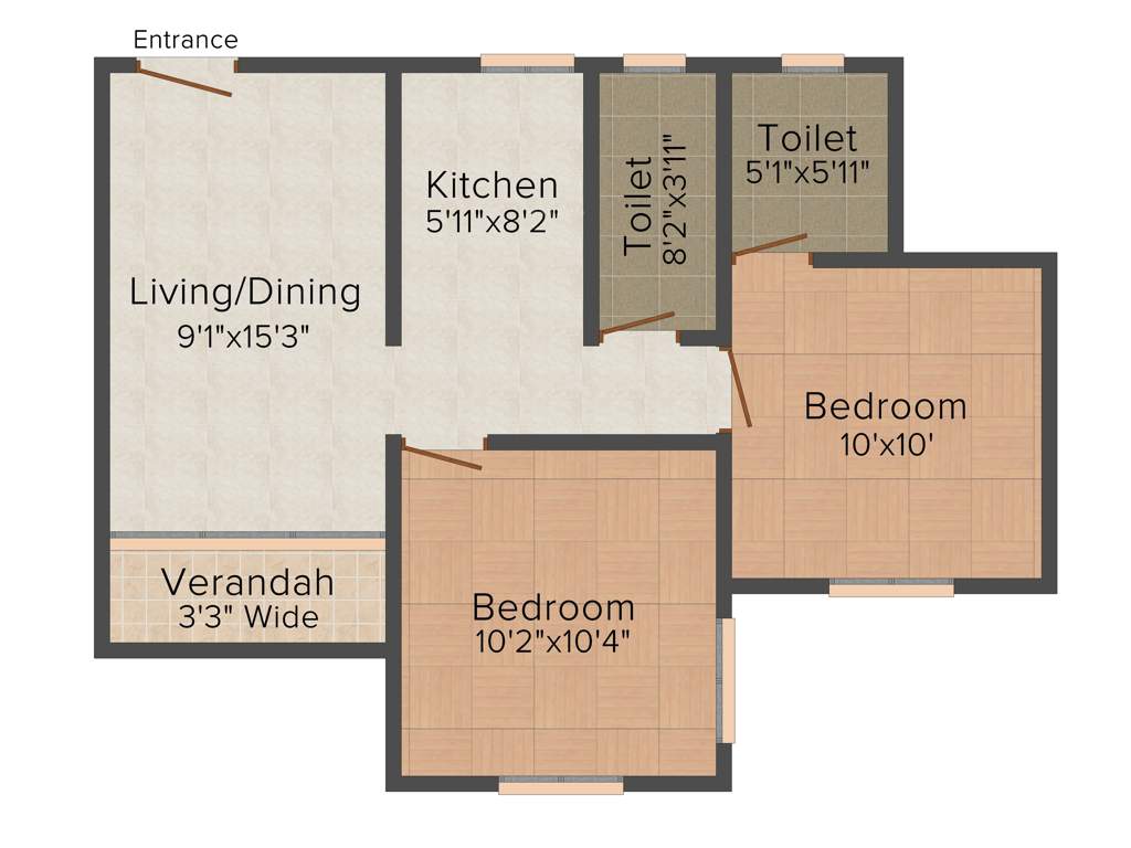 GS Geetanjali Garden (2BHK+2T (784 sq ft) 784 sq ft)