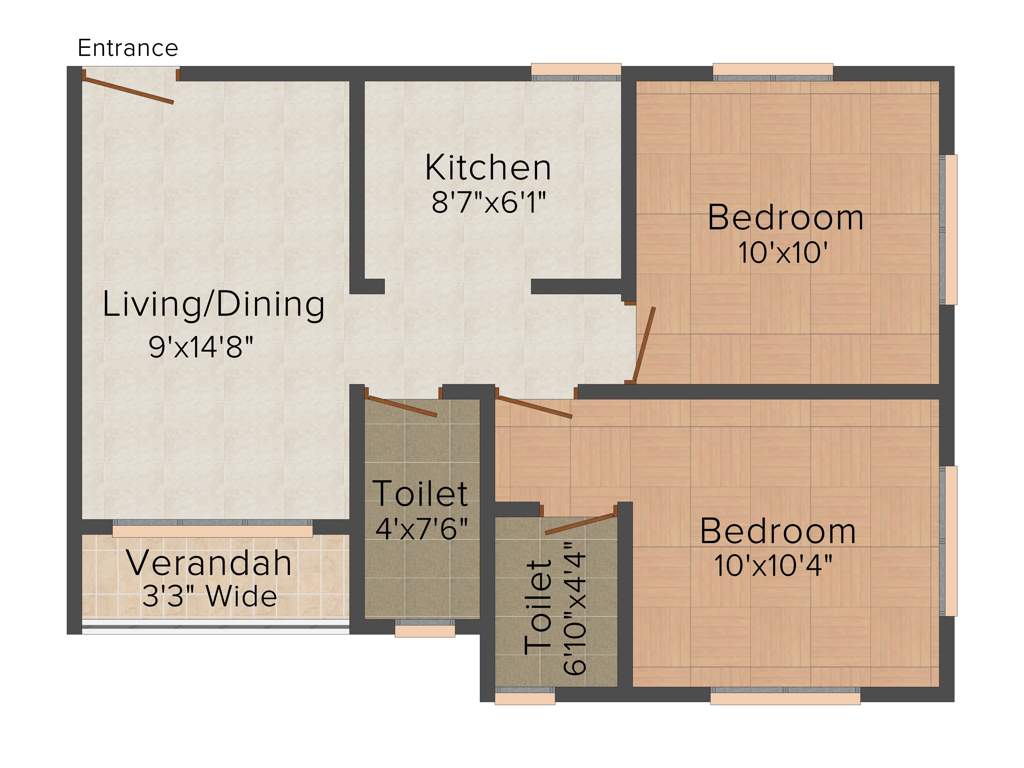 GS Geetanjali Garden (2BHK+2T (796 sq ft) 796 sq ft)