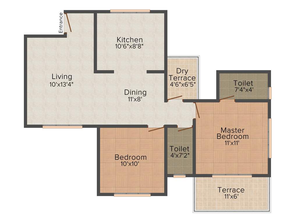 NSG Royal One (2BHK+2T (946 sq ft) 946 sq ft)