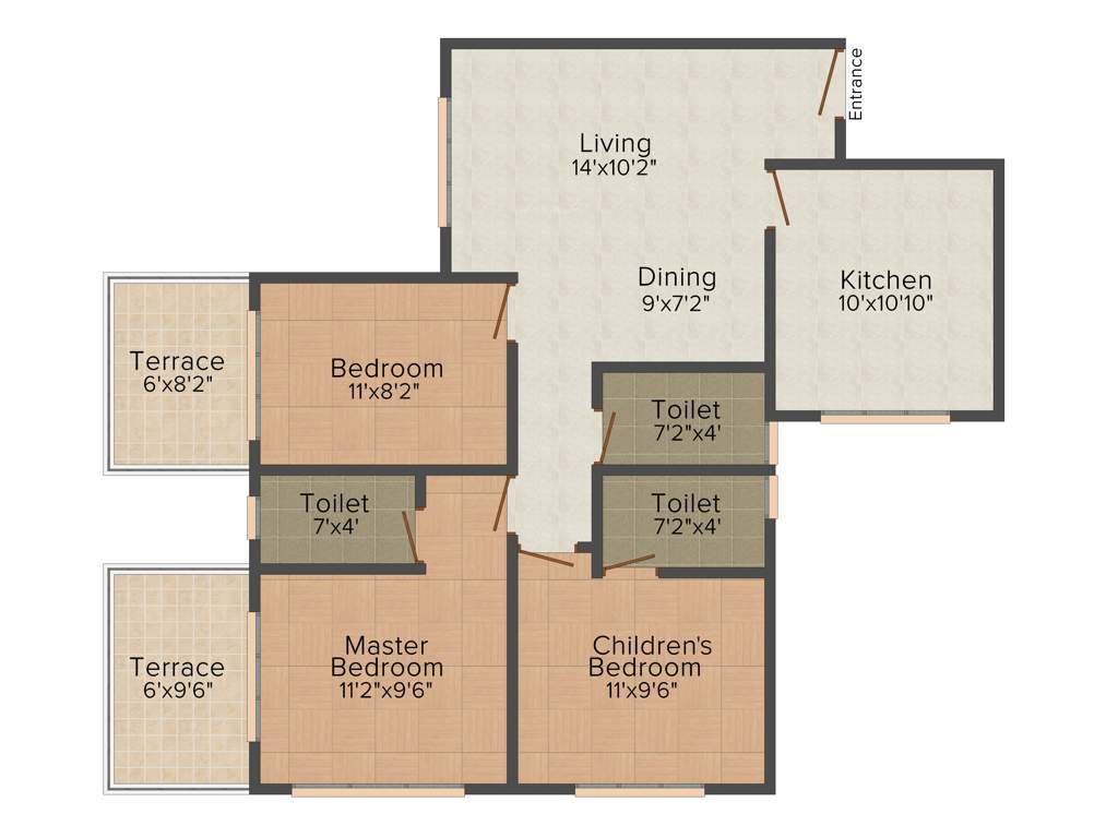 NSG Royal One (3BHK+3T (1,138 sq ft) 1138 sq ft)