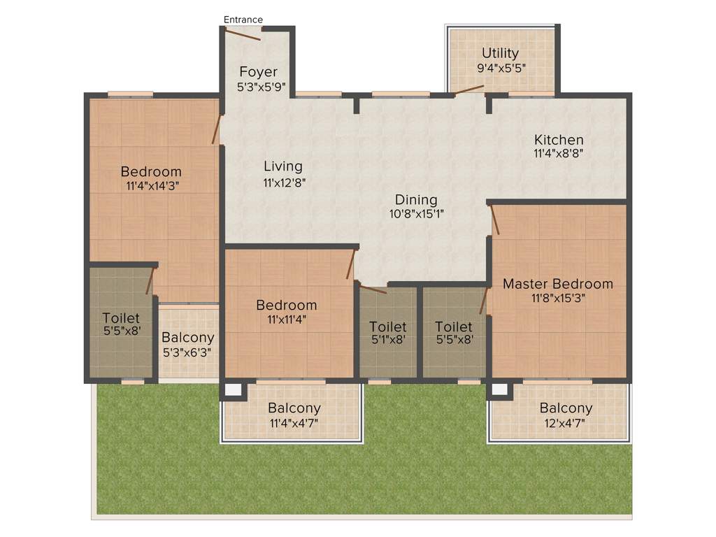 Chowdeshwari Thirumala Lakshmi Grand (3BHK+3T (1,755 sq ft) 1755 sq ft)