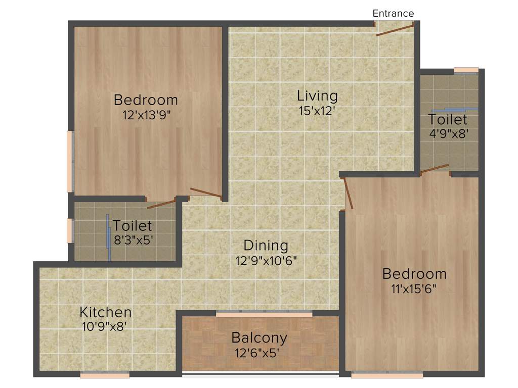 Veracious Zarita (2BHK+2T (1,170 sq ft) 1170 sq ft)