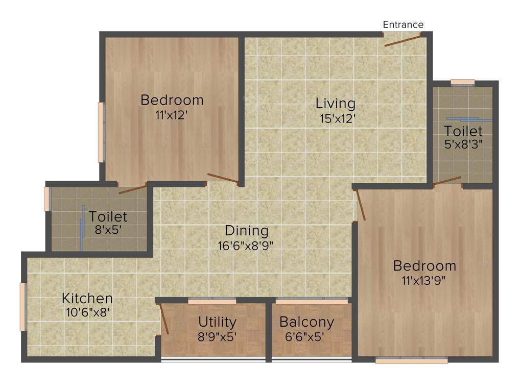 Veracious Zarita (2BHK+2T (1,150 sq ft) 1150 sq ft)