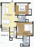 Avalon Residency Phase II Floor Plan (2BHK+2T (750 sq ft) 750 sq ft)