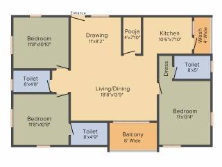 R S Developers Bangalore Green View (3BHK+3T (1,500 sq ft)   Pooja Room 1500 sq ft)