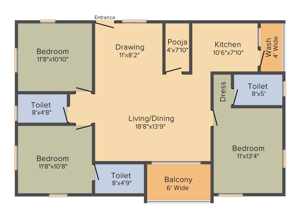 R S Developers Bangalore Green View (3BHK+3T (1,500 sq ft)   Pooja Room 1500 sq ft)