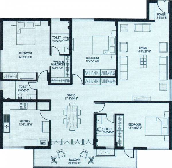 RS Realty Blue Bells (3BHK+3T (2,100 sq ft) 2100 sq ft)