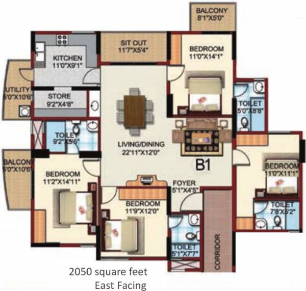 Monarch Serenity (4BHK+4T (2,050 sq ft) 2050 sq ft) Monarch Serenity (4BHK+4T (2,050 sq ft) 2050 sq ft)