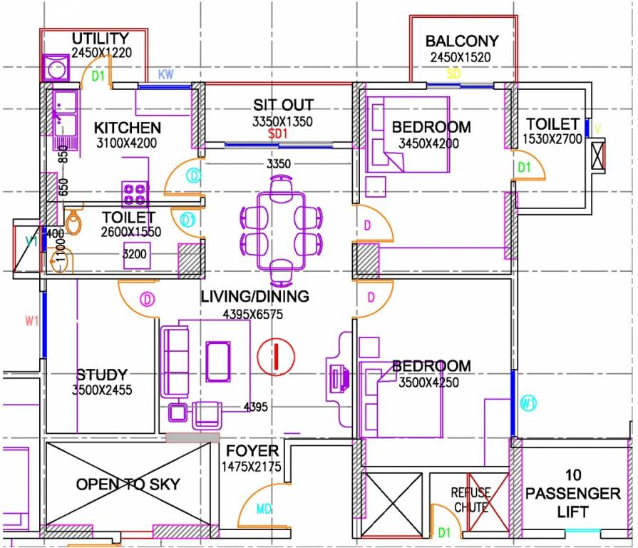 Monarch Serenity (2BHK+2T (1,397 sq ft) + Study Room 1397 sq ft)