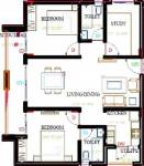 Mahaveer Meridian (2BHK+2T (1,004 sq ft) + Study Room 1004 sq ft)