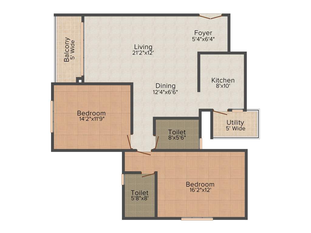 Maangalya Prosper Signature Block Phase 1 (2BHK+2T (1,358 sq ft) 1358 sq ft)