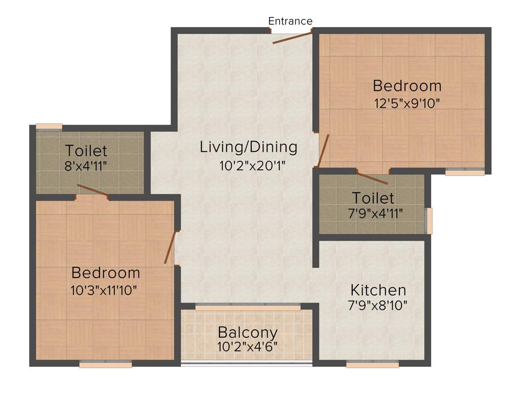 Radiance Mercury (2BHK+2T (967 sq ft) 967 sq ft)
