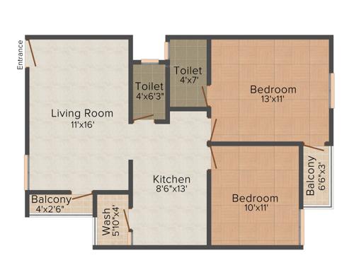 Param Heights (2BHK+2T (1,160 sq ft) 1160 sq ft) Param Heights (2BHK+2T (1,160 sq ft) 1160 sq ft)