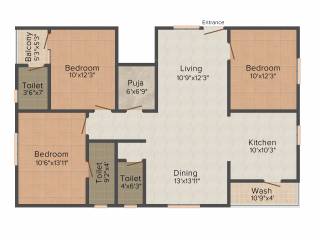 Sampada Sugathi (3BHK+3T (1,521 sq ft) + Pooja Room 1521 sq ft) Sampada Sugathi (3BHK+3T (1,521 sq ft) + Pooja Room 1521 sq ft)