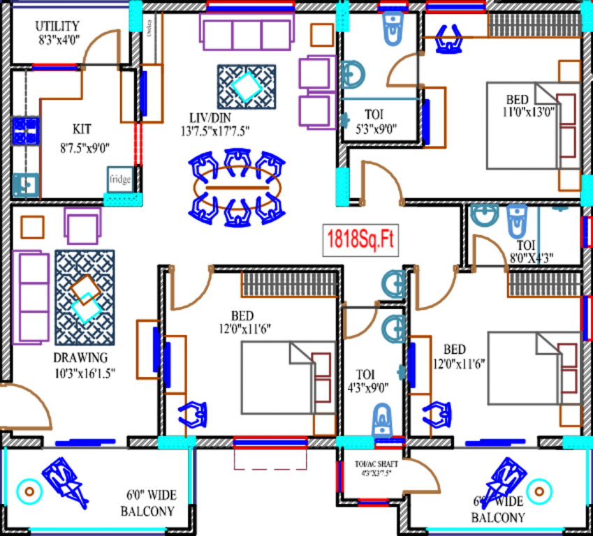 MMFC Towers (3BHK+3T (1,818 sq ft) + Pooja Room 1818 sq ft) MMFC Towers (3BHK+3T (1,818 sq ft) + Pooja Room 1818 sq ft)