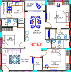 MMFC Towers (3BHK+3T (1,637 sq ft) + Pooja Room 1637 sq ft) MMFC Towers (3BHK+3T (1,637 sq ft) + Pooja Room 1637 sq ft)