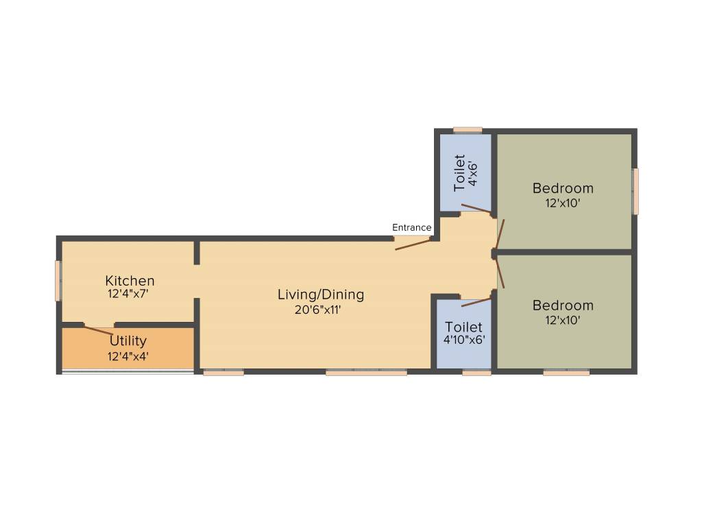 MS MM Opulent (2BHK+2T (986 sq ft) 986 sq ft)