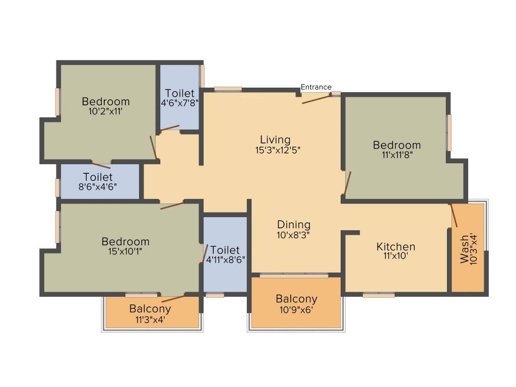 Amace Anand Roop (3BHK+3T (1,522 sq ft) 1522 sq ft) Amace Anand Roop (3BHK+3T (1,522 sq ft) 1522 sq ft)