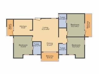 Amace Anand Roop (3BHK+3T (1,527 sq ft) 1527 sq ft) Amace Anand Roop (3BHK+3T (1,527 sq ft) 1527 sq ft)