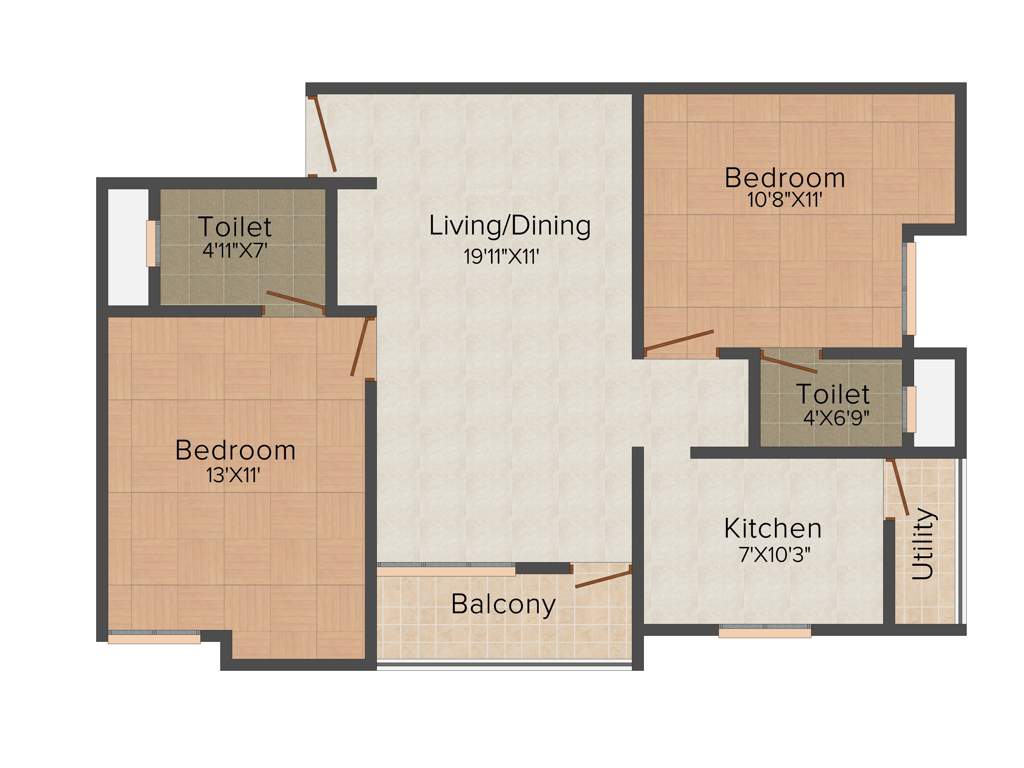 SSB Shri Shivasai Towers (2BHK+2T (1,006 sq ft) 1006 sq ft)